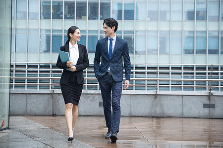 商务男女聊天会谈背景图片