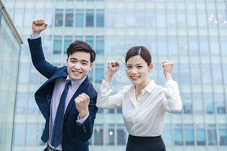 商务男女加油鼓励高清图片