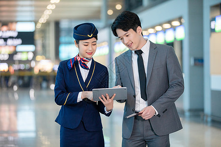 男士皮鞋空姐和乘客背景