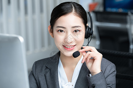 白领女性话务员客服美女背景