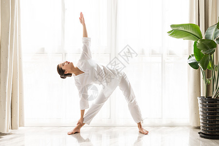 放松生活女性瑜伽背景