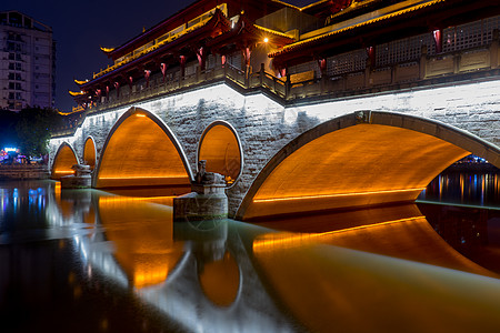 成都九眼桥夜景背景图片