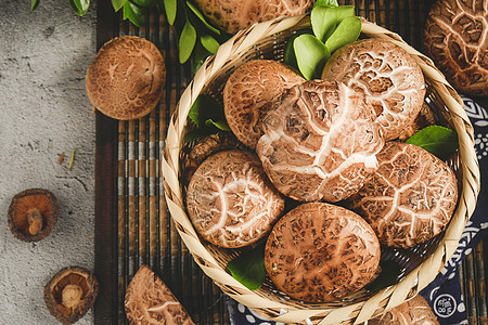 香菇椴木花菇高清图片