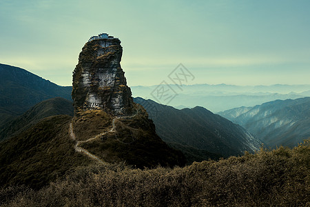 贵州梵净山景区梵净山梵天净地背景