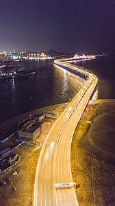 夕阳海大连星海湾大桥背景