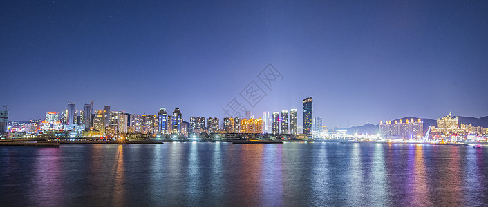 大连建筑群夜景城市夜景高清图片素材