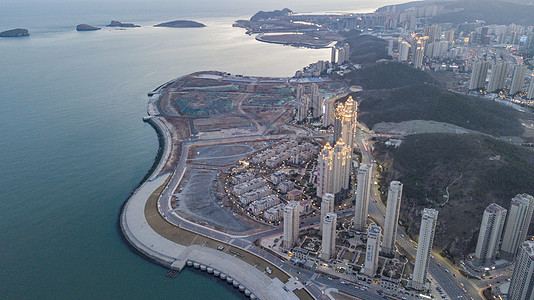 大连城市建筑群大连星海广场建筑群背景