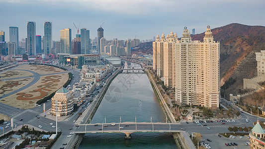 大连星海广场建筑背景图片