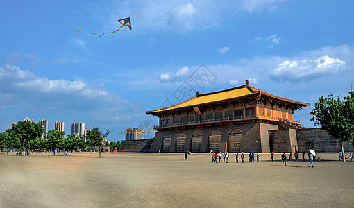 潍坊风筝广场西安大明宫遗址公园背景