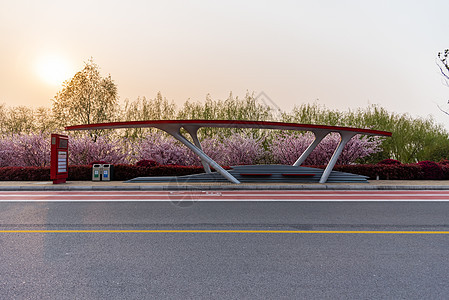 公交站台背景图片