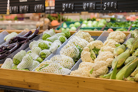 超市蔬菜货架花菜高清图片素材