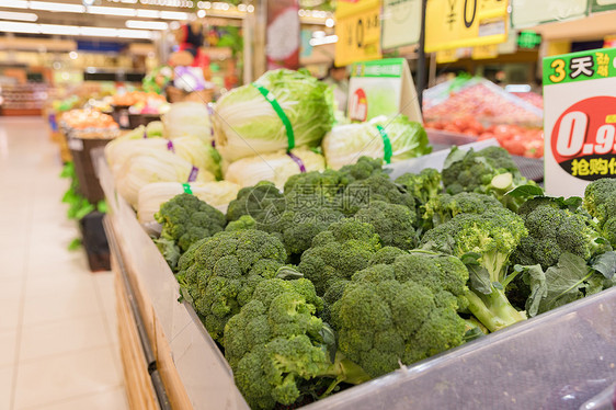 超市蔬果大卖场西兰花图片