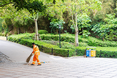 公園清洁工人背景