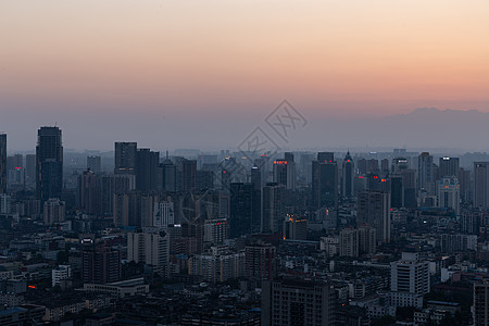 别墅夜景成都市武侯区日落背景