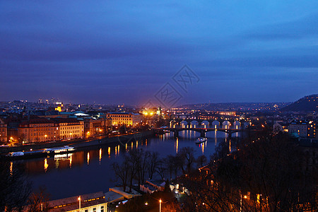 布拉格夜色建筑背景高清图片素材
