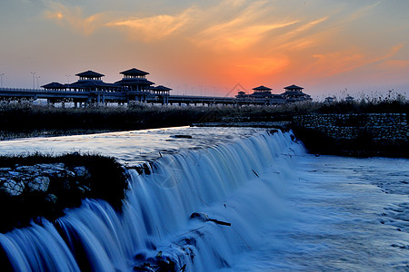灞渭桥夕阳图片