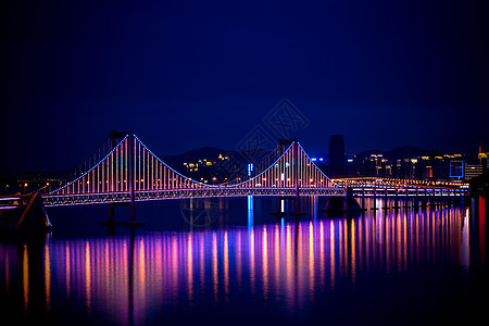 大连星海湾跨海大桥夜景图片
