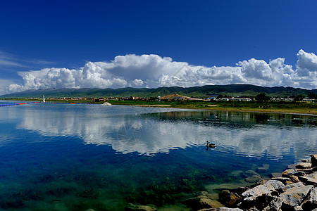 青海湖自然风光背景图片