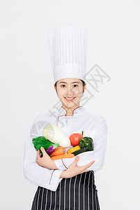 美女厨师背景图片