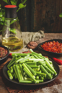 清炒蒜苔蒜苔炒肉片炒蒜苔高清图片