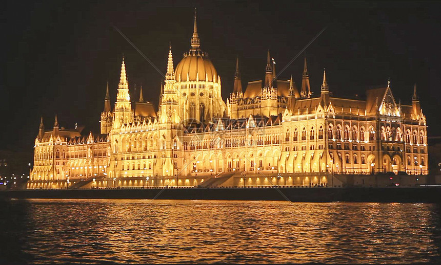 匈牙利国会大厦夜景图片