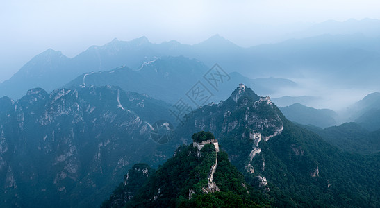 箭扣长城山峦叠嶂高清图片