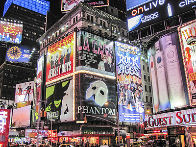 纽约地标时代广场夜景高清图片