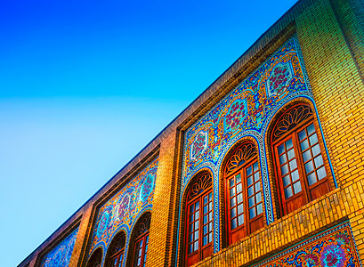 异域风情毛毯伊朗伊斯兰建筑特写背景