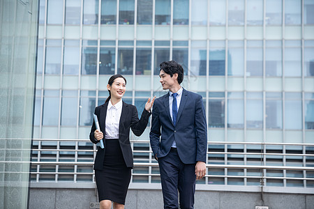 西装男士商务男女聊天会谈背景