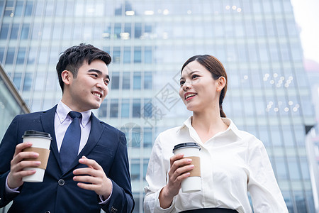 商务开会商女男女喝咖啡聊天背景