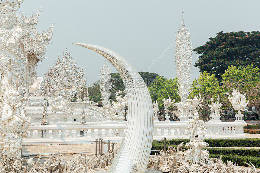 泰国清莱白庙建筑细节图片