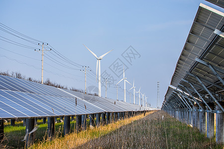 绿色电力太阳能发电板背景