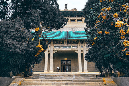 武汉大学图书馆武汉大学老建筑图书馆背景