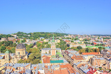 乌克兰利沃夫城市建筑群高清图片