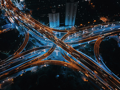 景观道路上海延安高架景色背景