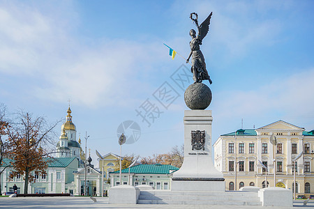 乌克兰哈尔科夫地标雕塑欧洲高清图片素材