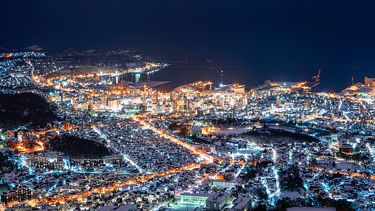 北海道小樽夜景日本高清图片素材