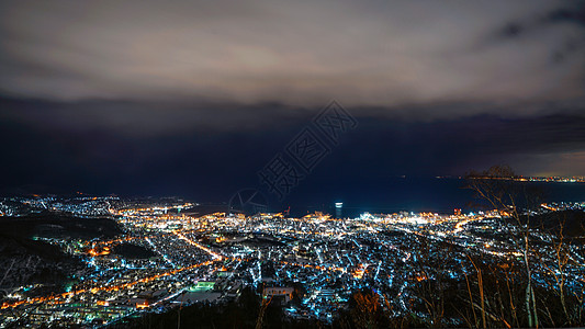 北海道小樽夜景日本旅游高清图片素材