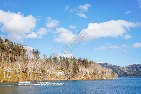 日本北海道然别湖风光图片