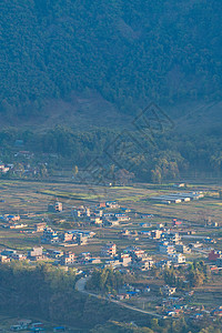 博卡拉乡村尼泊尔博卡拉费瓦湖旁的小镇背景