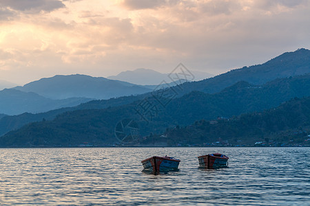 费瓦湖景区尼泊尔博卡拉费瓦湖背景