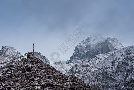 尼泊尔ebc雪山背景图片