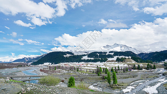 新疆伊犁乔尔玛雪山风光背景