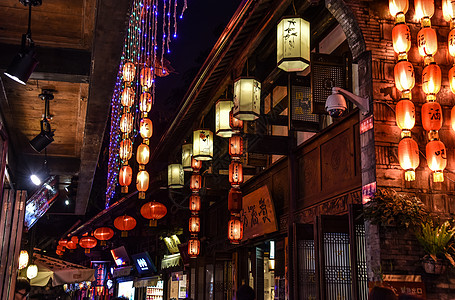 夜景古城街道夜色高清图片