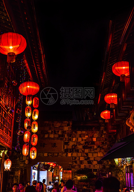 成都锦里夜景图片