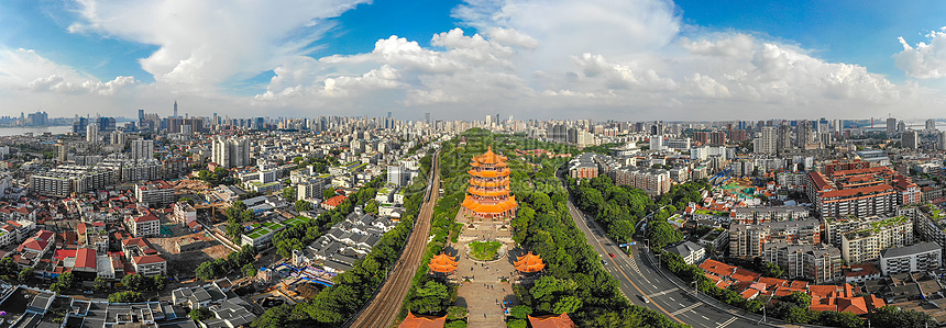 黄鹤楼景区古建筑群全景长片图片