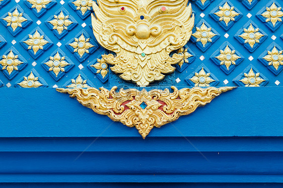 泰国蓝庙金碧辉煌的建筑细节图片