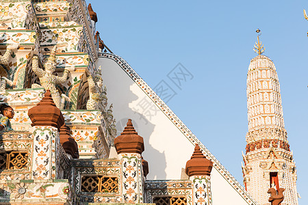 泰国神殿寺泰国郑王庙建筑一隅背景