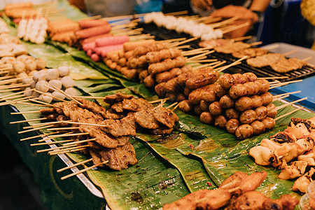 泰国夜市小吃市集高清图片素材