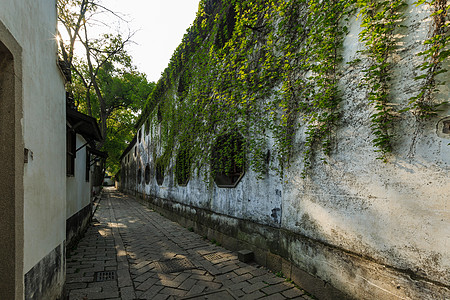 历史墙苏州同里古镇景区背景